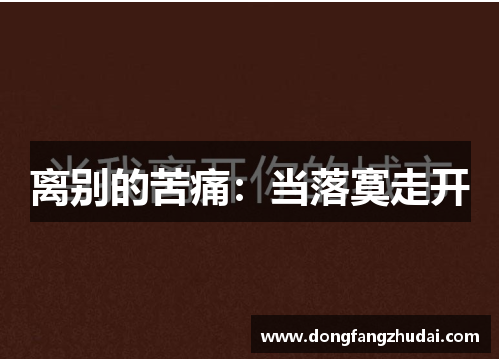 离别的苦痛：当落寞走开